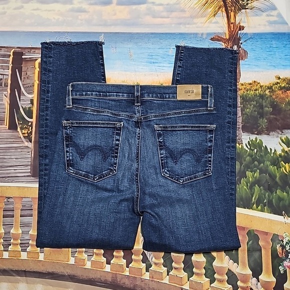 Edwin Blue High Waist Raw Hem Jeans Size 27 - Picture 5 of 7